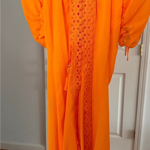 Ramy Brook Raelynn Apricot Beach Dress w Tassel & Lace Detail Medium $325 NWT! - Picture 10 of 14